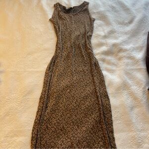 Vintage Cheetah Print Maxi Dress